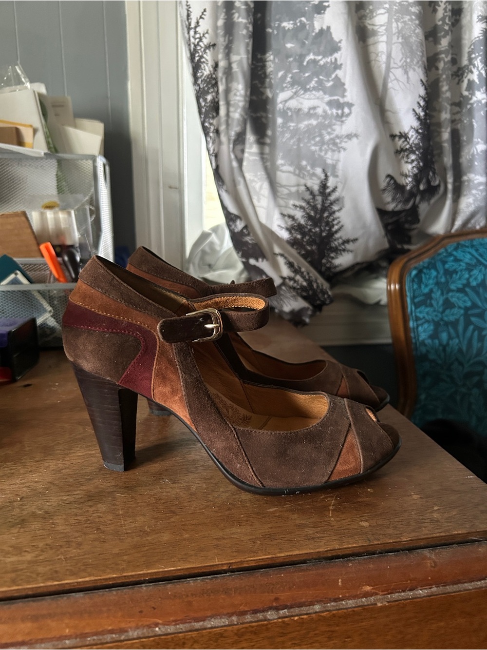 Sofft Women's Brown Suede Mary Jane Heels - Multi-Brown Color